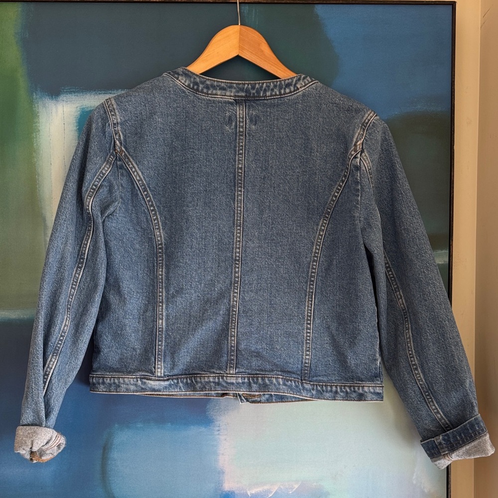 LOFT Collarless Denim Jacket - Picture 5 of 6